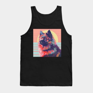 70s Keeshond Vibes: Pastel Pup Parade Tank Top